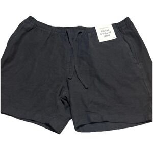 Abercrombie And Fitch 6" Pull On Shorts Black Deep Pocket Drawstring Zip Pocket